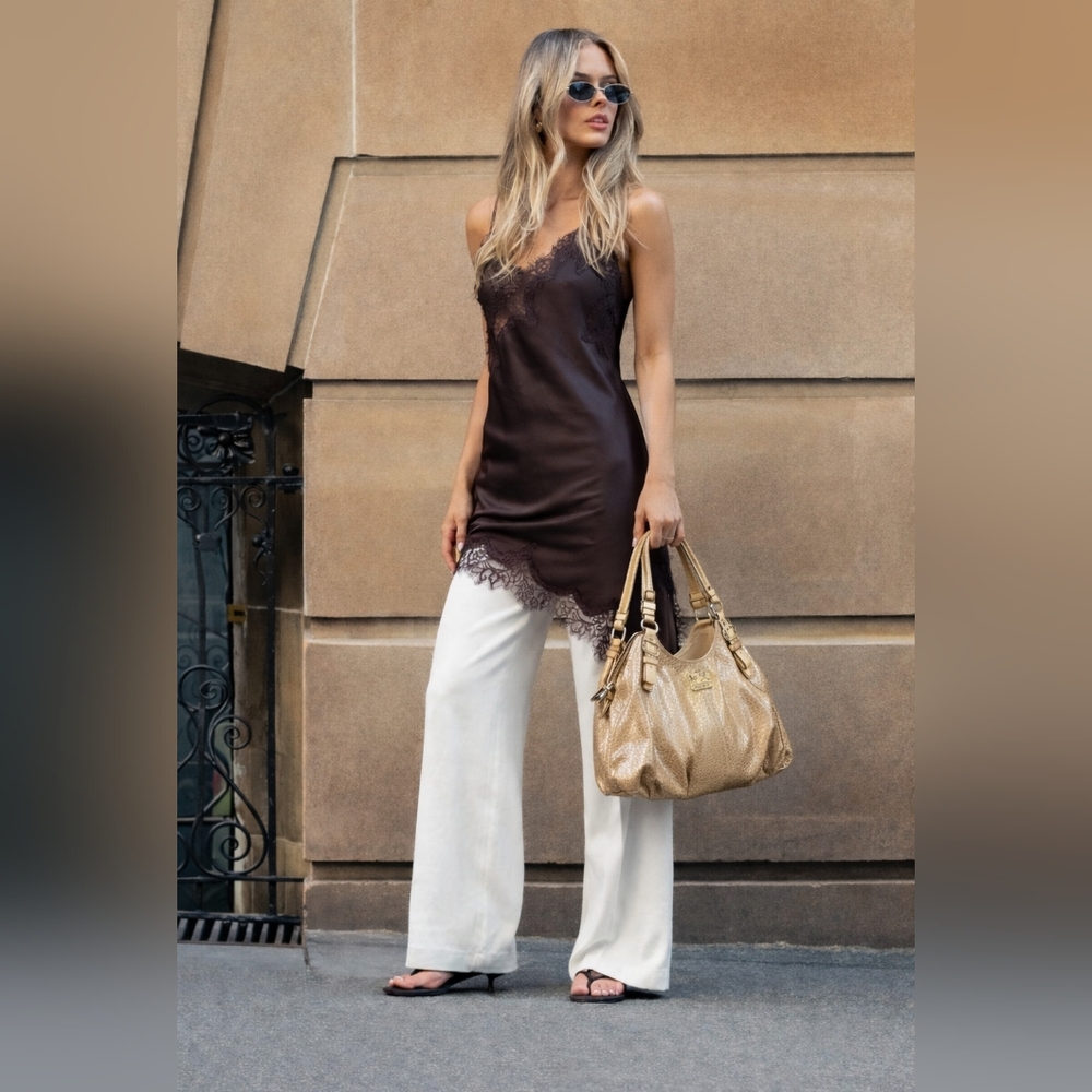 14. Coach Metallic Gold Shoulder Bag